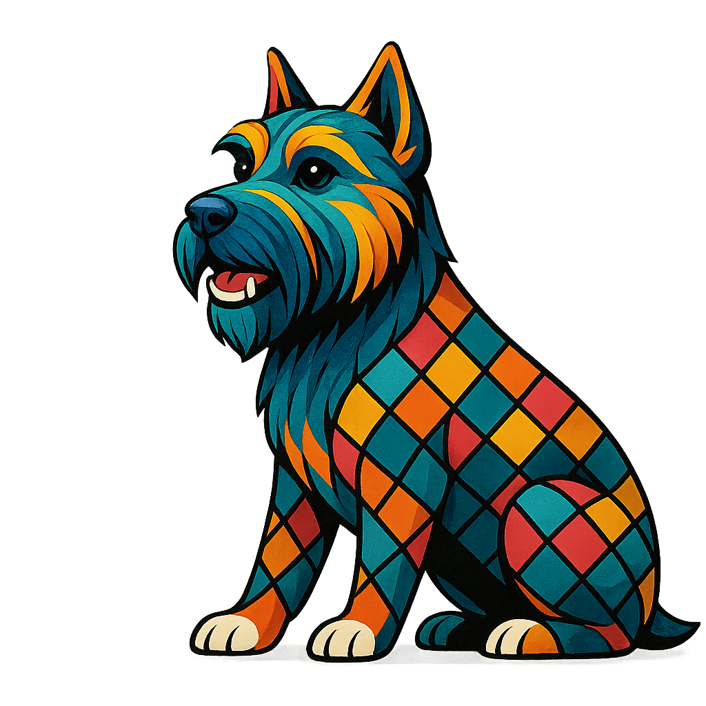 Colorful geometric dog